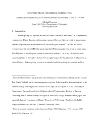 Epistemic Trust and Liberal Justification