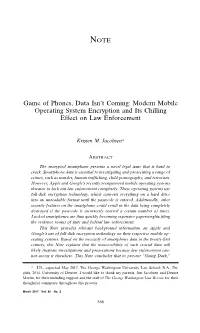 Game of Phones, Data Isn't Coming: Modern Mobile Operating System