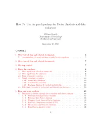 How To: Use the Psych Package for Factor Analysis and Data Reduction