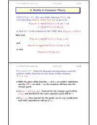 Indirect Utility and Duality