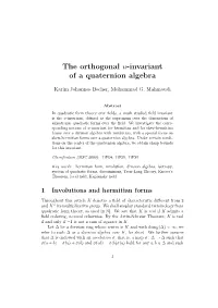 The Orthogonal U-Invariant of a Quaternion Algebra