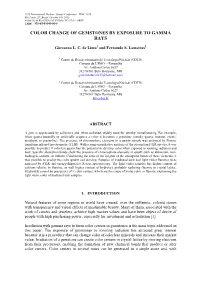 Color Change of Gemstones by Exposure to Gamma Rays