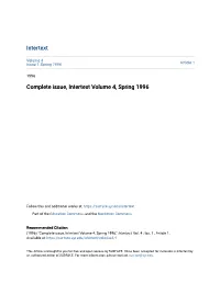 Complete Issue, Intertext Volume 4, Spring 1996