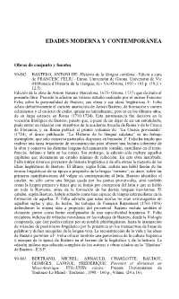 Edades Moderna Y Contemporánea