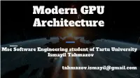 Modern GPU Architecture