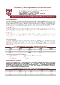 Myopathies Infosheet