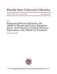 Pedagogical Practices Related to the Ability to Discern and Correct
