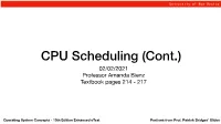Scheduling, Cont