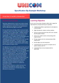 Specification by Example Workshop