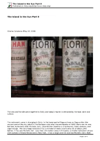The Island in the Sun Part II Published on Iitaly.Org (