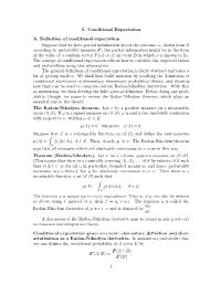 5. Conditional Expectation A. Definition of Conditional Expectation