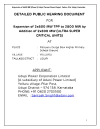 DETAILED PUBLIC HEARING DOCUMENT for Expansion of 2X600 MW TPP to 2800 MW by Addition of 2X800 MW (ULTRA SUPER CRITICAL UNITS) AT