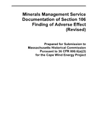 Minerals Management Service Documentation of Section 106 Finding of Adverse Effect (Revised)