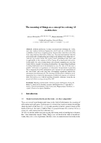 The Meaning of Things As a Concept in a Strong AI Architecture
