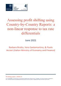 A Non-Linear Response to Tax Rate Differentials