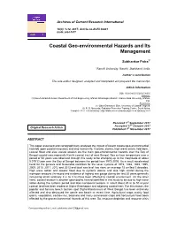 Coastal Geo-Environmental Hazards and Its Management