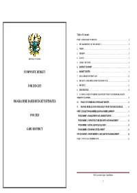 Composite Budget for 2020-2023 Programme Based