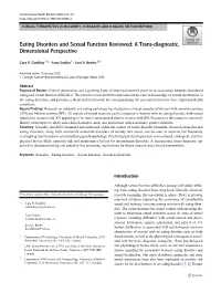 Eating Disorders and Sexual Function Reviewed: a Trans-Diagnostic, Dimensional Perspective