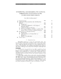 Interpreting and Reforming the National Emergencies Act in Light of the Pacificus-Helvidius Debate