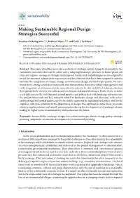 Making Sustainable Regional Design Strategies Successful