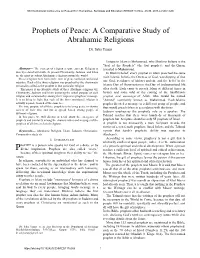 A Comparative Study of Abrahamic Religions