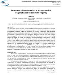 Bureaucracy Transformation in Management of Regional Assets in East Kutai Regency