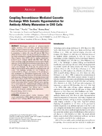 Coupling Recombinase-Mediated Cassette Exchange with Somatic Hypermutation for Antibody Afﬁnity Maturation in CHO Cells
