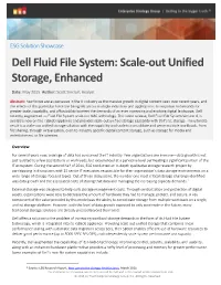 Dell Fluid File System: Scale-Out Unified Storage, Enhanced 2