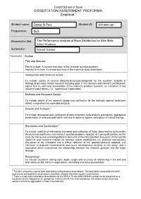 DISSERTATION ASSESSMENT PROFORMA: Empirical 1