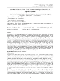 Establishment of Grass Strips for Maintaining Biodiversity in Agroecosystems