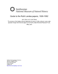 Guide to the Ruth Landes Papers, 1928-1992
