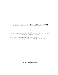 Last Glacial Maximum and Holocene Climate in CCSM3