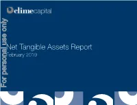 Net Tangible Assets Report