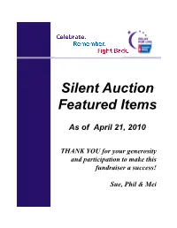 Silent Auction Featured Items