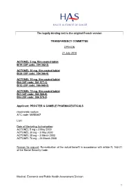 The Legally Binding Text Is the Original French Version TRANSPARENCY