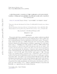 A Spectroscopic Analysis of the California-Kepler Survey Sample: I