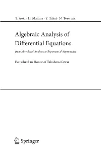 Algebraic Analysis of Differential Equations