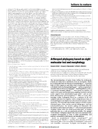 Arthropod Phylogeny Based on Eight Molecular Loci and Morphology