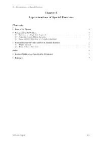 Chapter S Approximations of Special Functions Contents