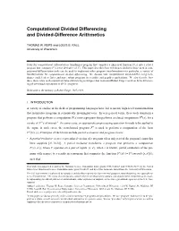 Computational Divided Differencing and Divided-Difference Arithmetics