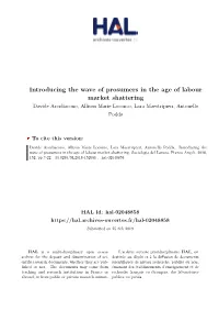 Introducing the Wave of Prosumers in the Age of Labour Market Shattering Davide Arcidiacono, Allison Marie Loconto, Lara Maestripieri, Antonello Podda
