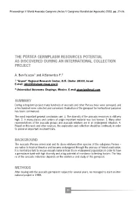 The Persea Germplasm Resources Potential As Discovered During an International Collection Project