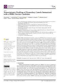 Transcriptomic Profiling of Dromedary Camels Immunised with a MERS