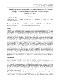 Using Topographic Map Interpretation Methods to Determine Tookany (Tacony) Creek Erosion History Upstream from Philadelphia, Pennsylvania, USA