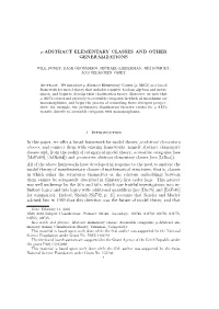 Abstract Elementary Classes and Other Generalizations