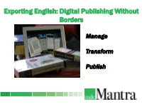 Digital Publishing Without Borders