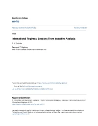 International Regimes: Lessons from Inductive Analysis