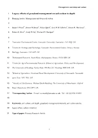 Legacy Effects of Grassland Management on Soil Carbon to Depth