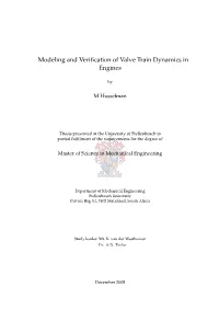 Modeling and Verification of Valve Train Dynamics in Engines