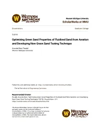 Optimizing Green Sand Properties of Fluidized Sand from Aeration and Developing New Green Sand Testing Technique